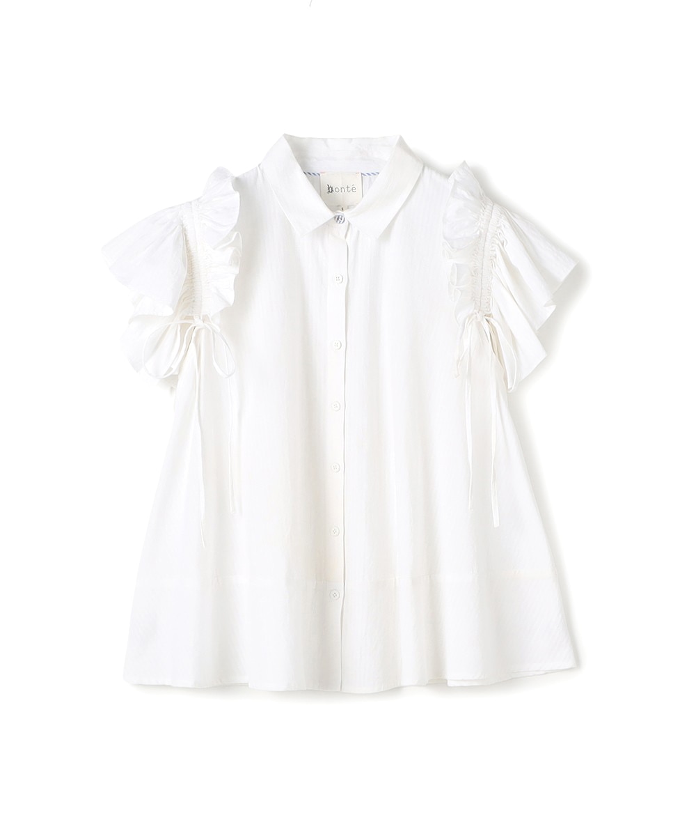  armoire capriceのギャザーデザイン袖ブラウス