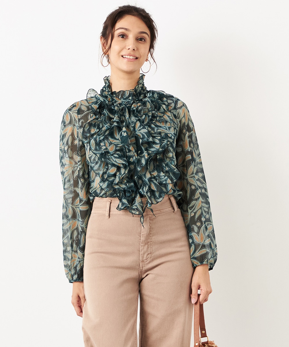 フラワーフリルブラウス