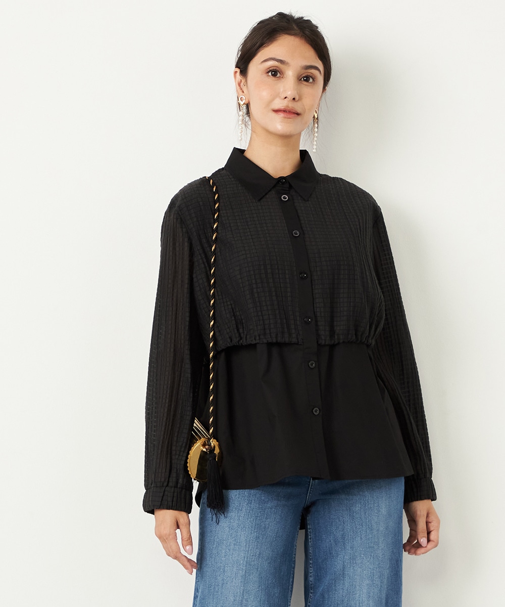  armoire capriceの異素材使いブラウス