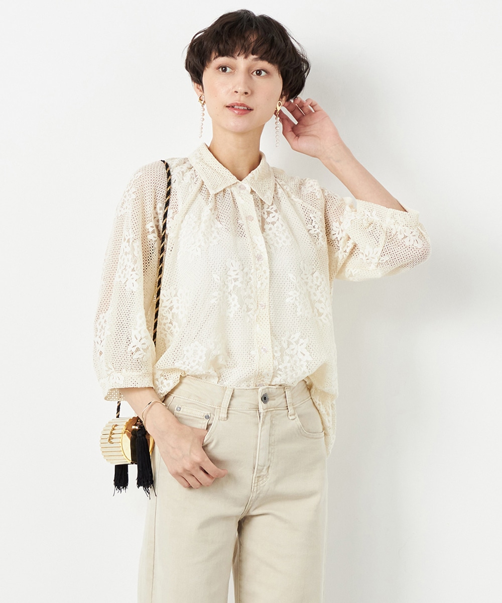  armoire capriceのフラワーレースブラウス