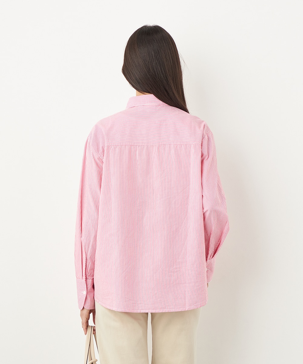 ショルダーレースストライプシャツ