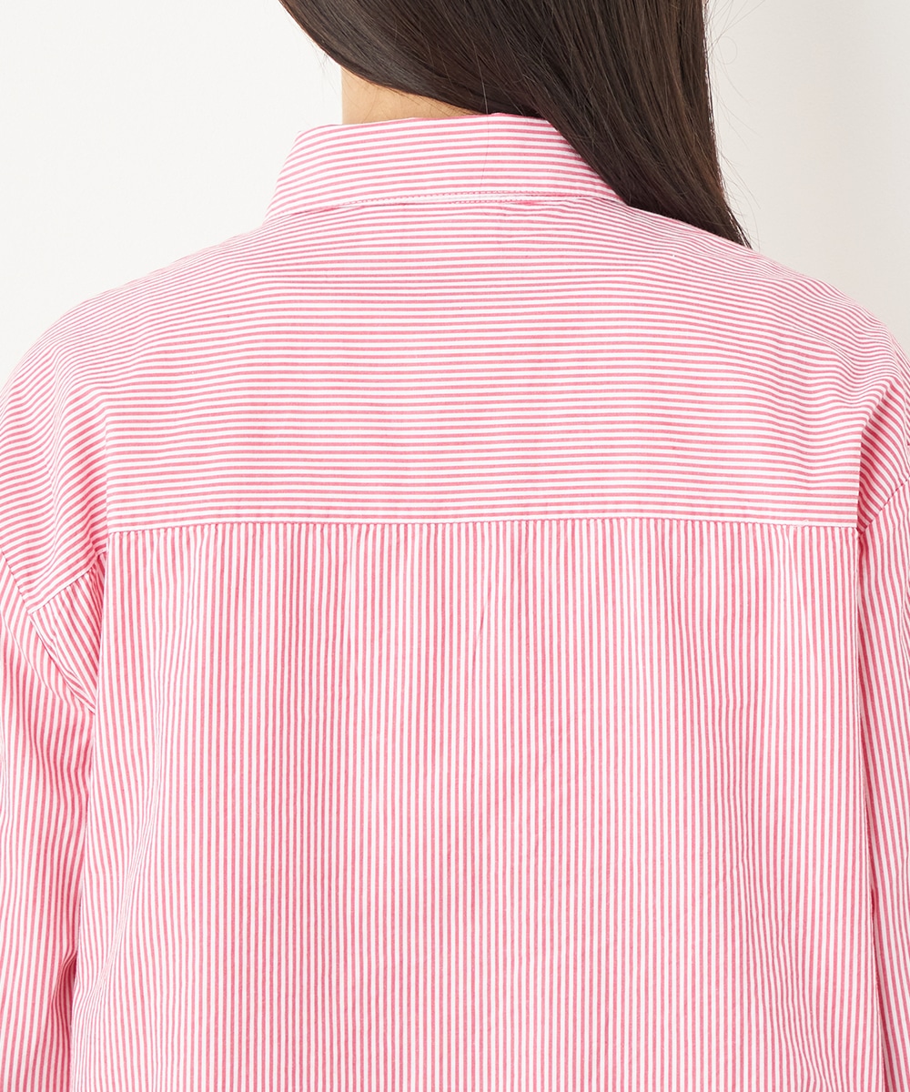 ショルダーレースストライプシャツ