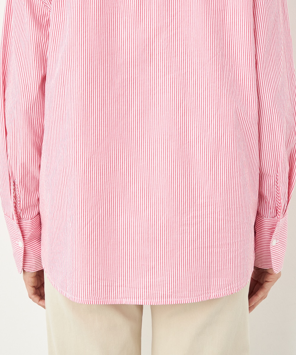 ショルダーレースストライプシャツ