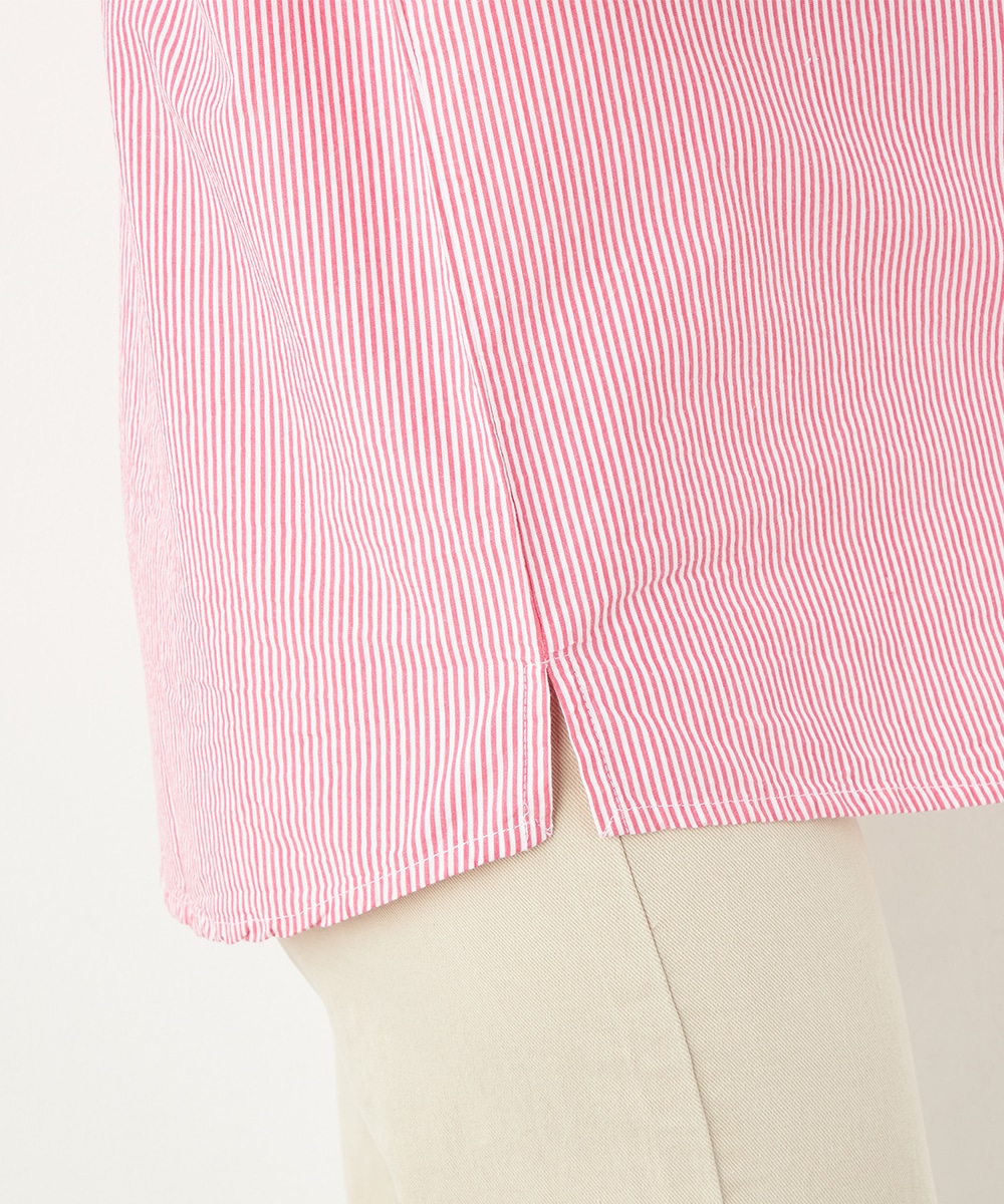 ショルダーレースストライプシャツ