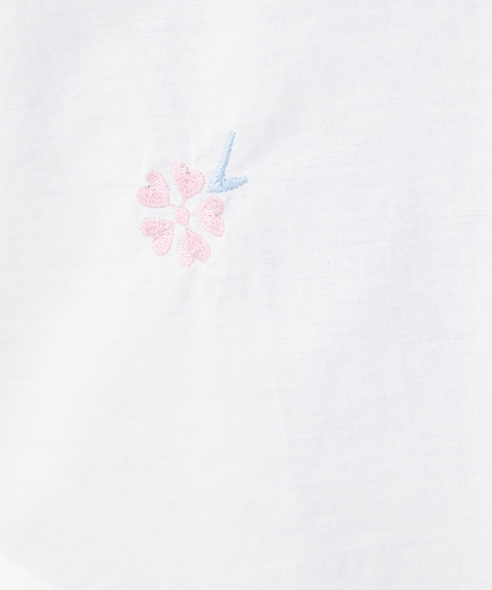 モチーフ刺繍シャツ