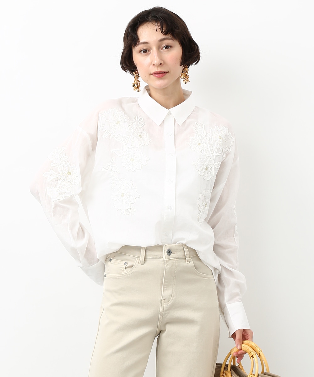 フラワーモチーフシャツ