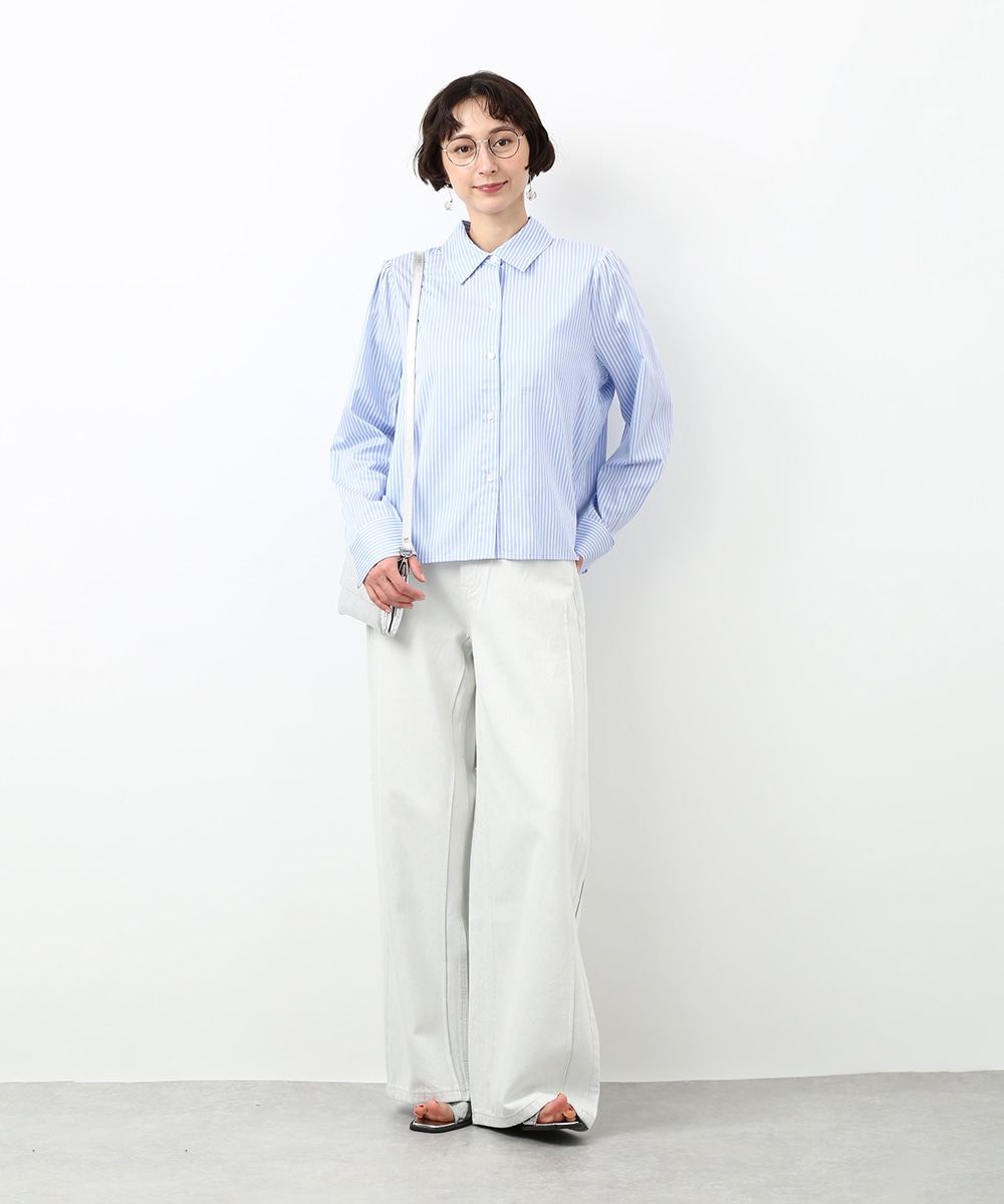 バックリボンストライプシャツ