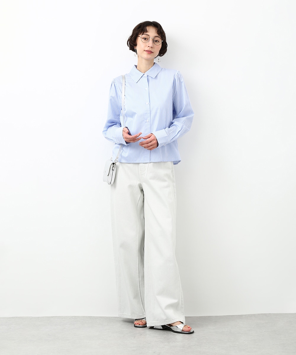 バックリボンストライプシャツ