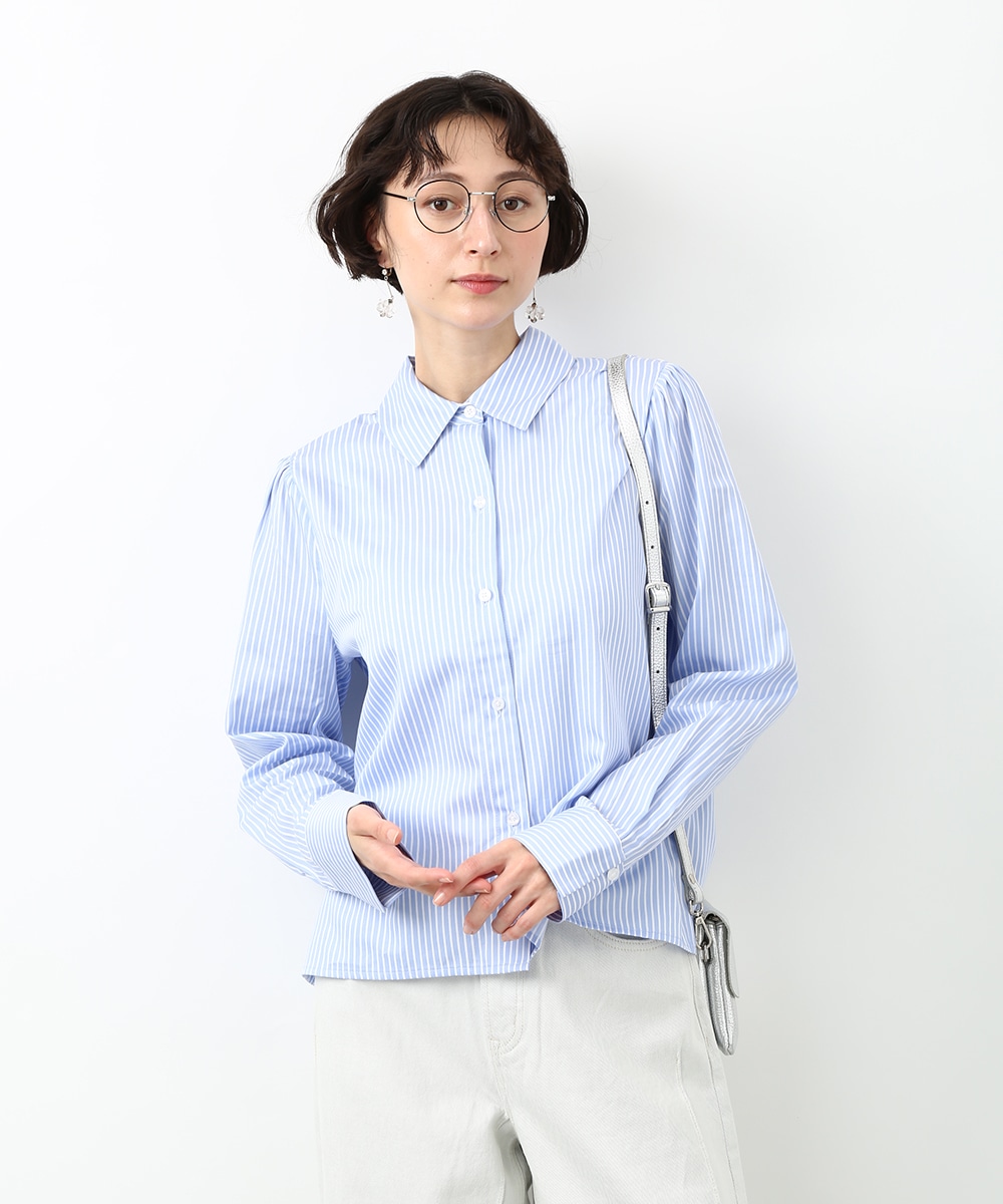 バックリボンストライプシャツ