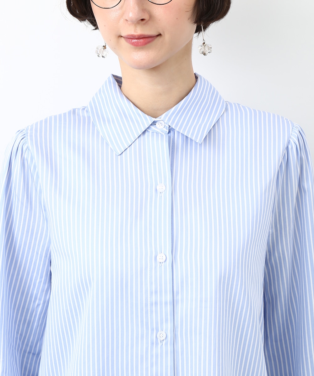 バックリボンストライプシャツ