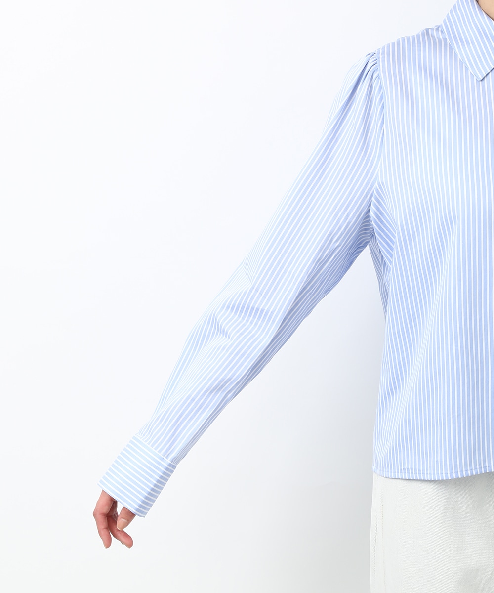 バックリボンストライプシャツ