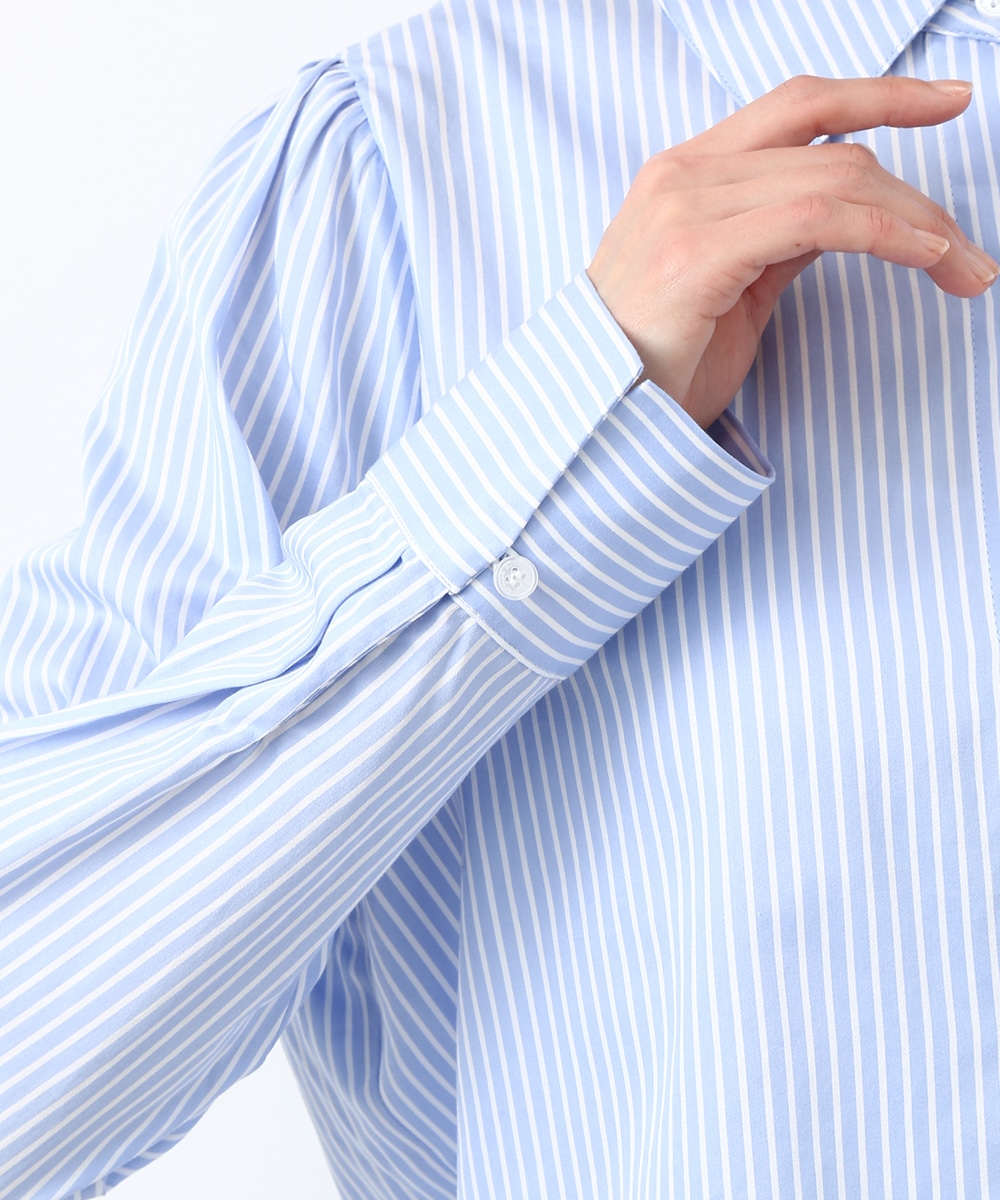 バックリボンストライプシャツ