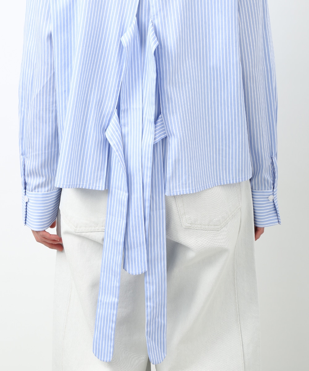 バックリボンストライプシャツ
