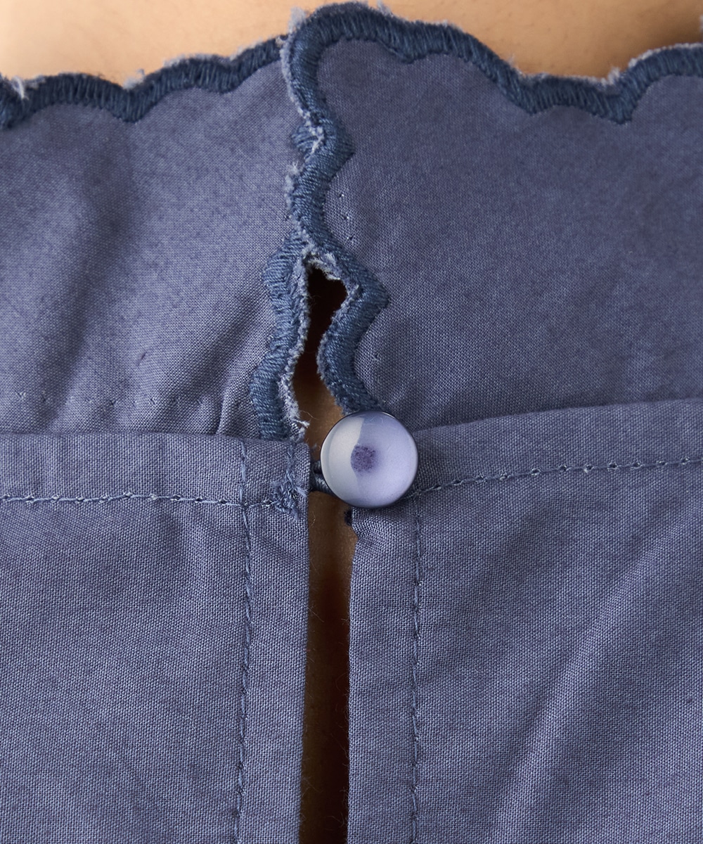 パフスリーブカットワークレースブラウス