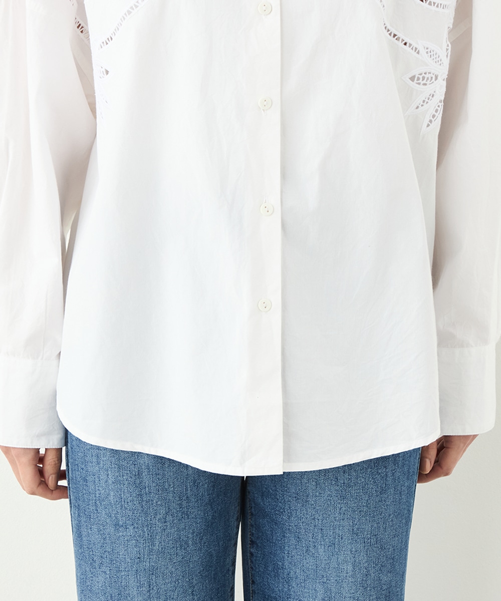 カットワークレースオーバーシャツ