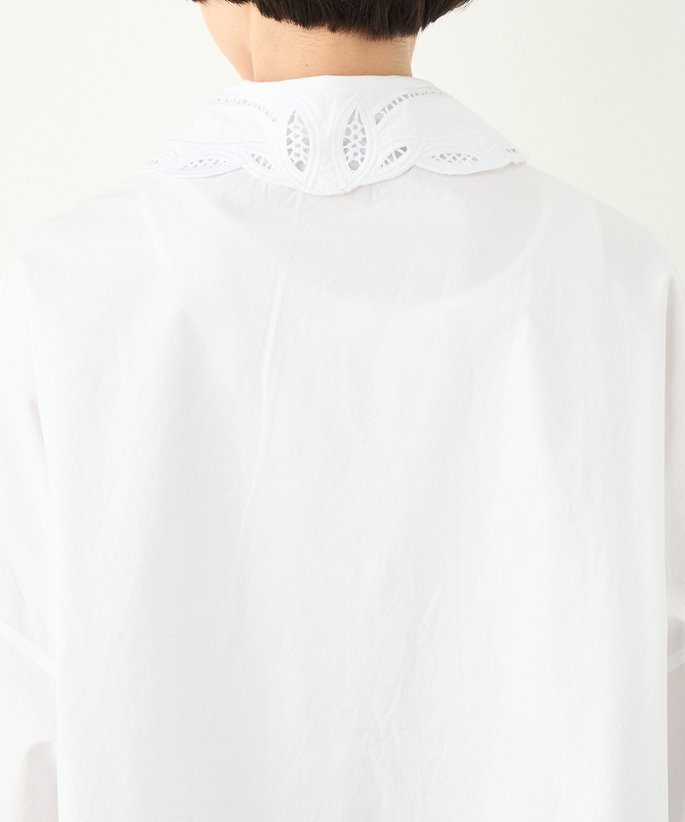 カットワークレースオーバーシャツ