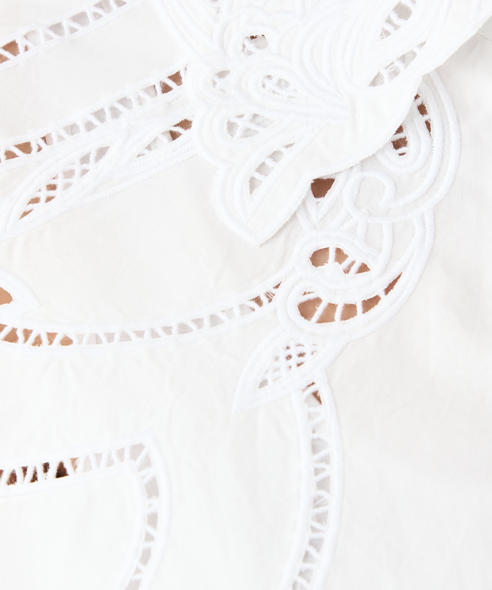 カットワークレースオーバーシャツ