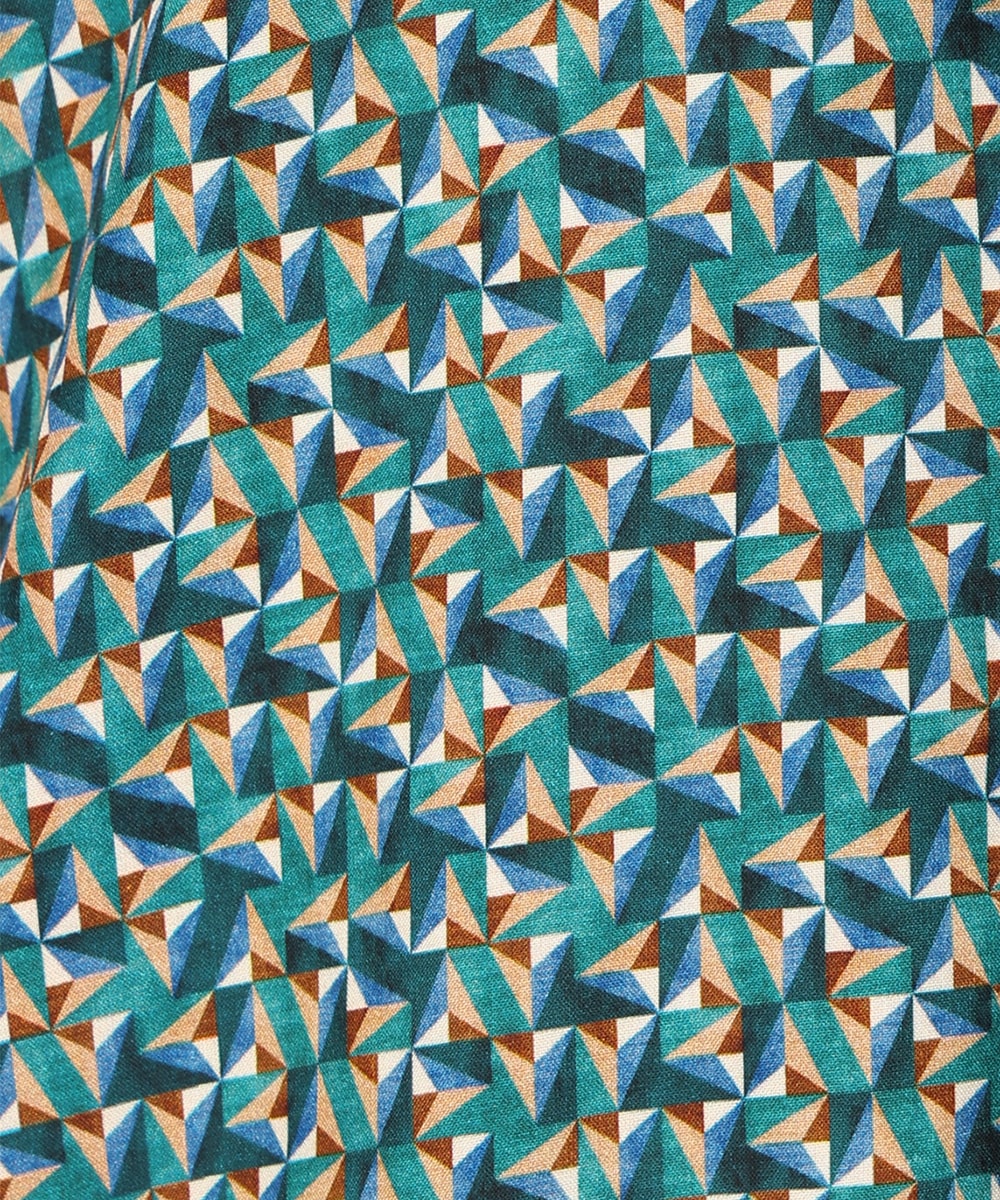 幾何学プリントフレアブラウス