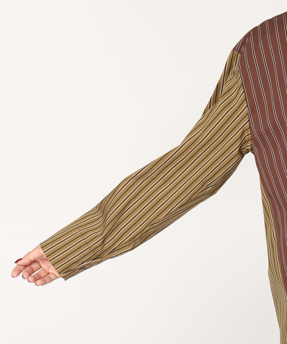 バイカラーストライプシャツ