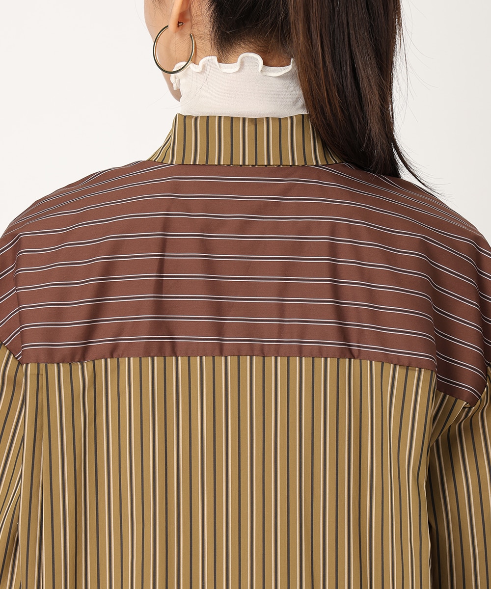 バイカラーストライプシャツ