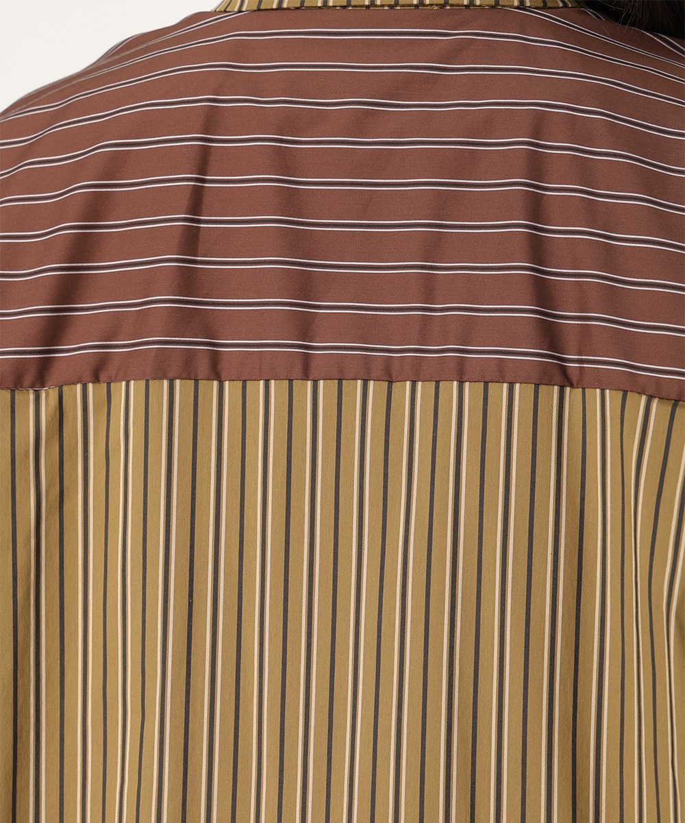 バイカラーストライプシャツ