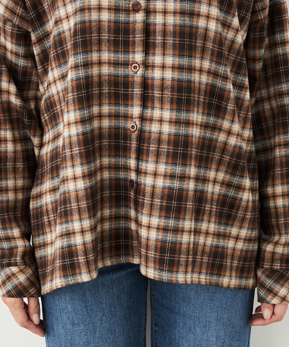 バックレースチェックシャツ