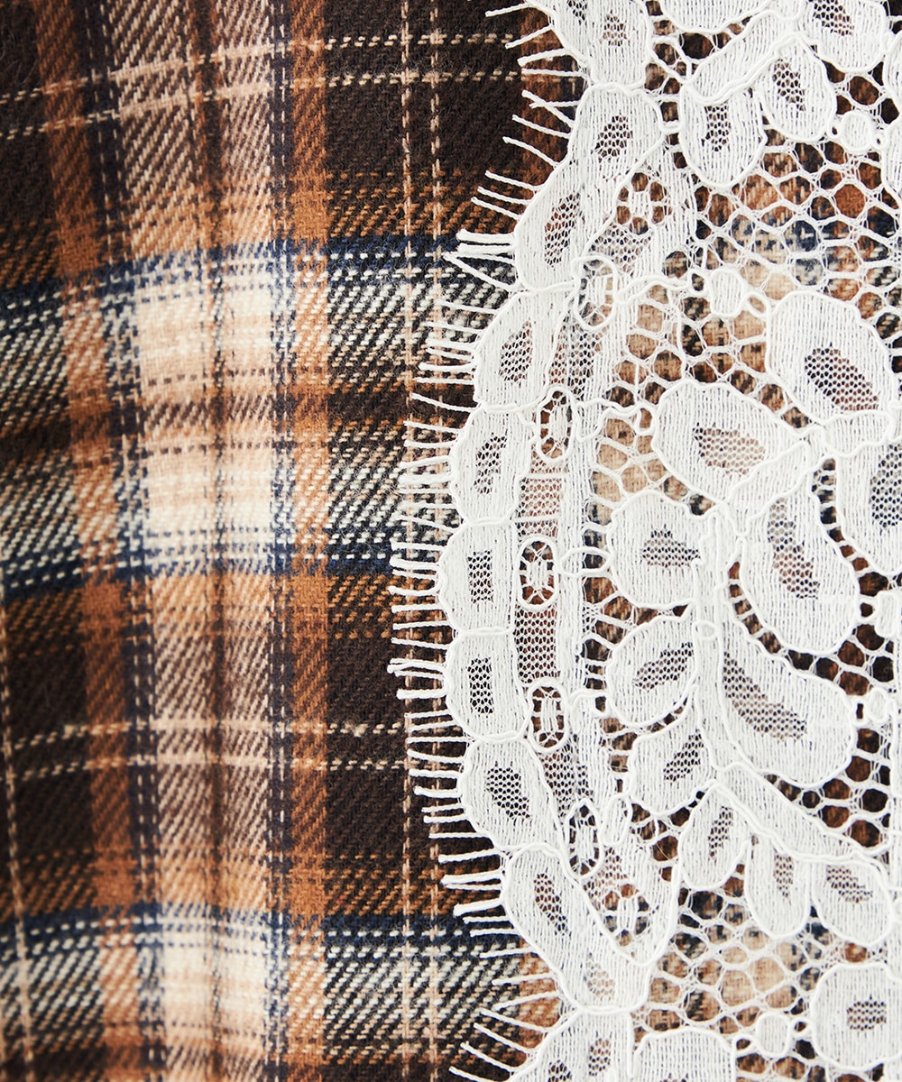 バックレースチェックシャツ