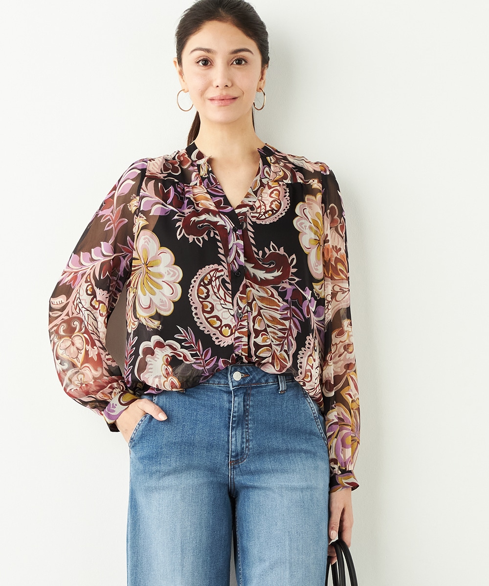  armoire capriceのビッグモチーフプリントブラウス