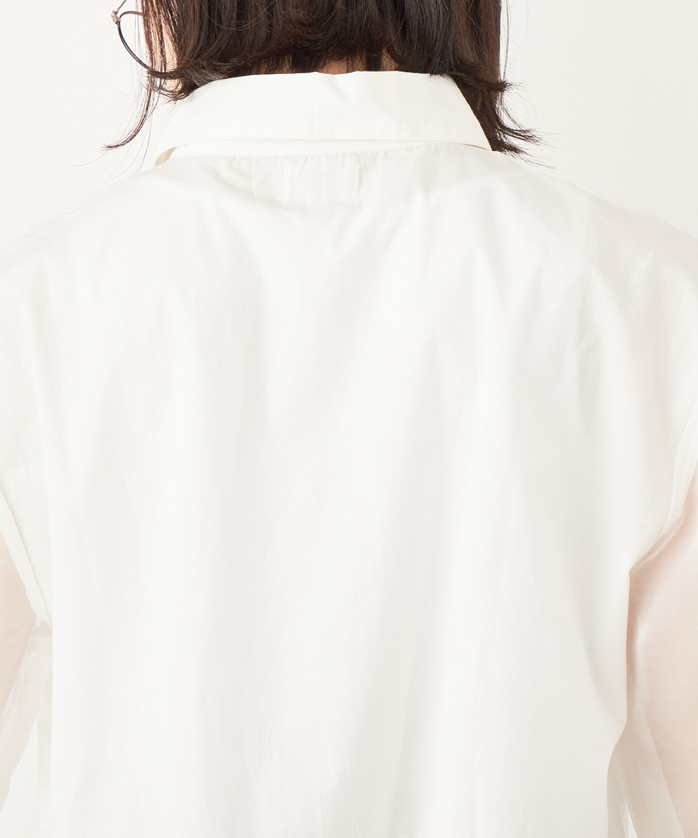 シアー切り替えシャツブラウス