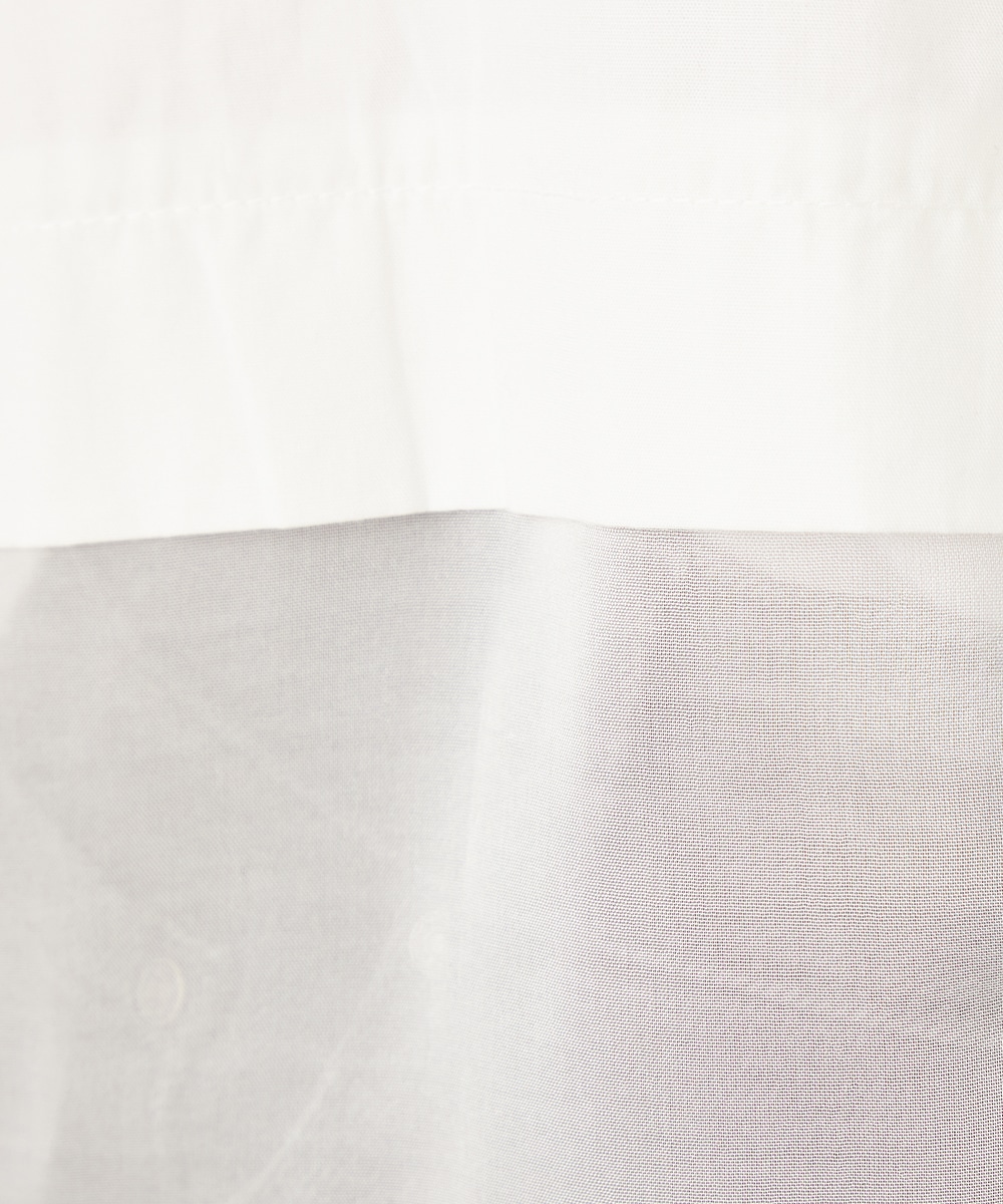 シアー切り替えシャツブラウス