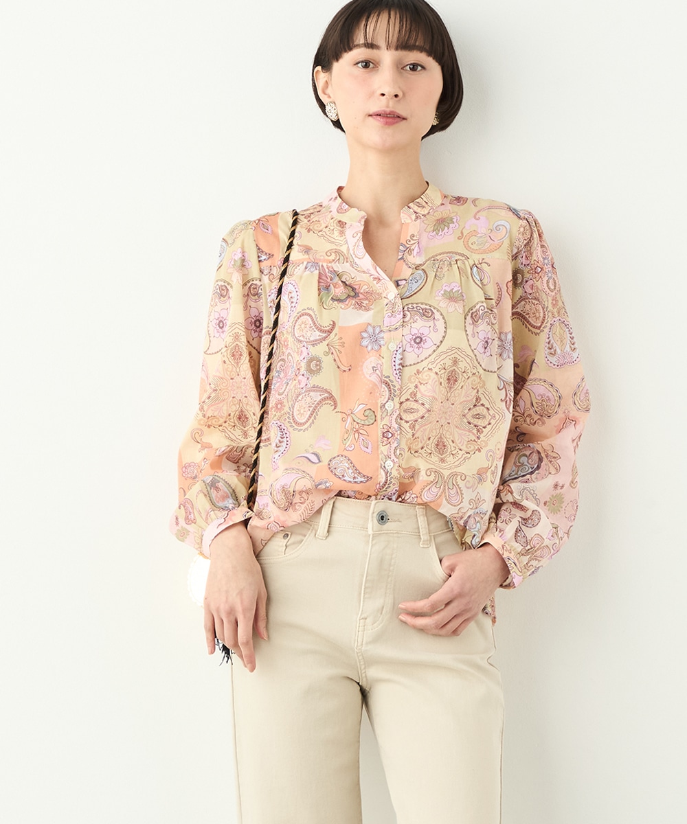 ペイズリープリントブラウス