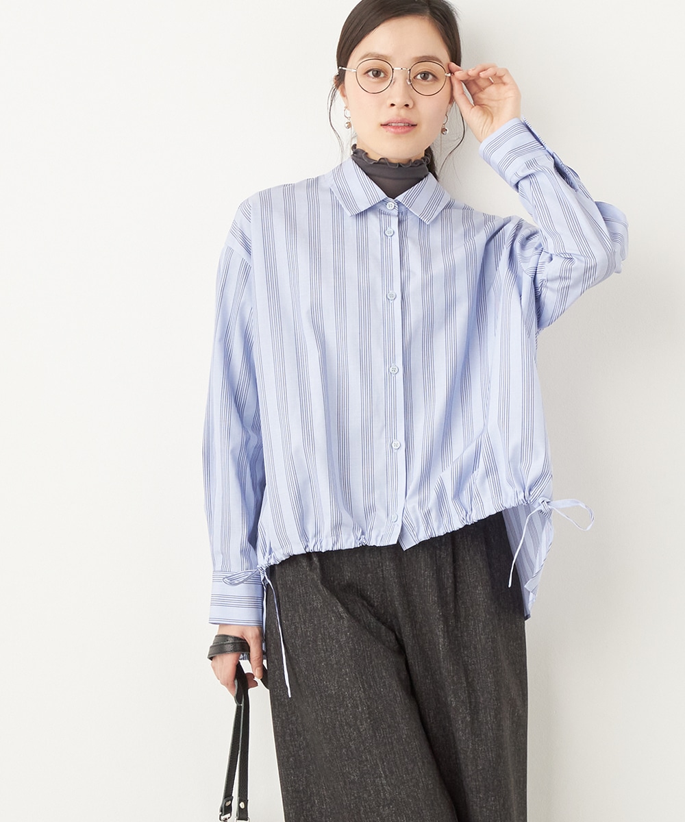  armoire capriceのストライプ変形シャツ