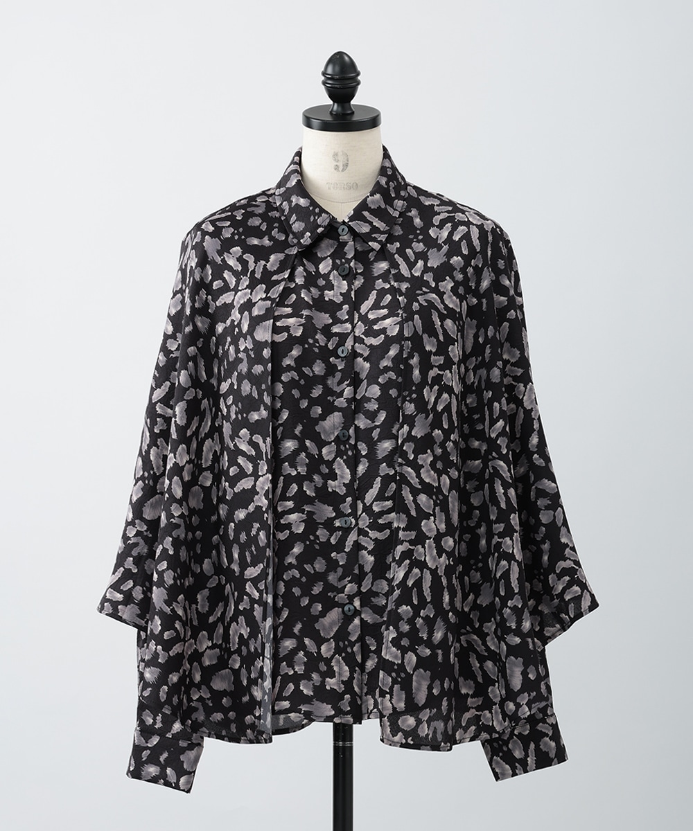 レオパードケープブラウス