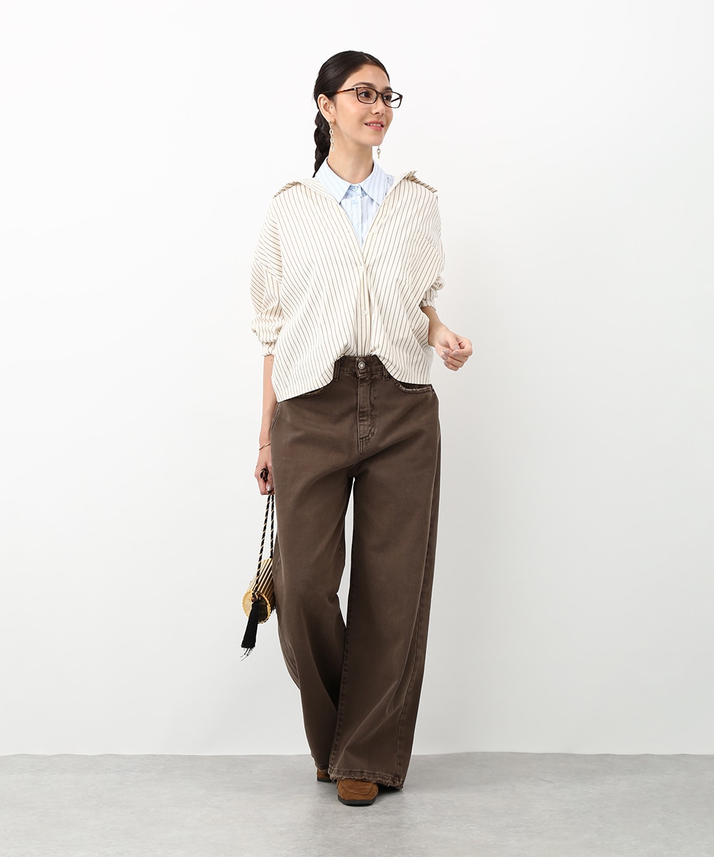 レイヤードストライプシャツ