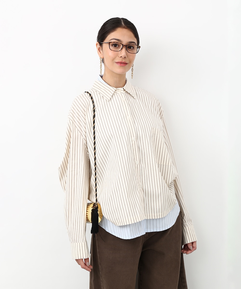 レイヤードストライプシャツ