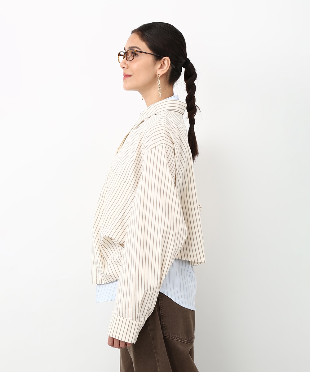 レイヤードストライプシャツ