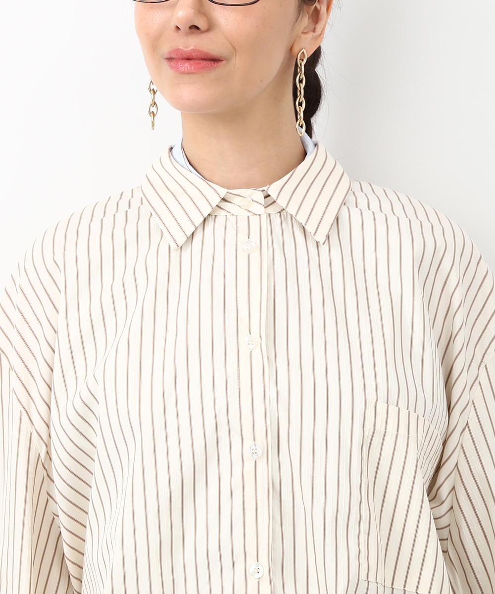 レイヤードストライプシャツ