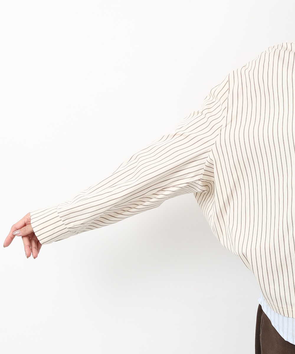 レイヤードストライプシャツ