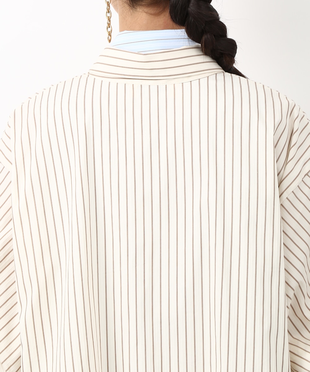 レイヤードストライプシャツ