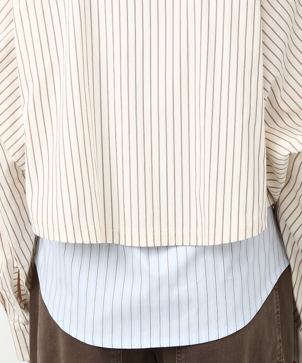 レイヤードストライプシャツ