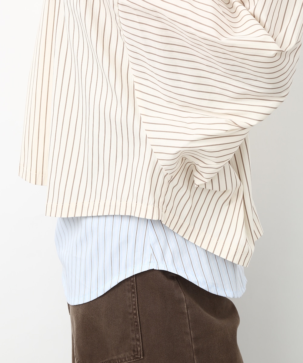 レイヤードストライプシャツ