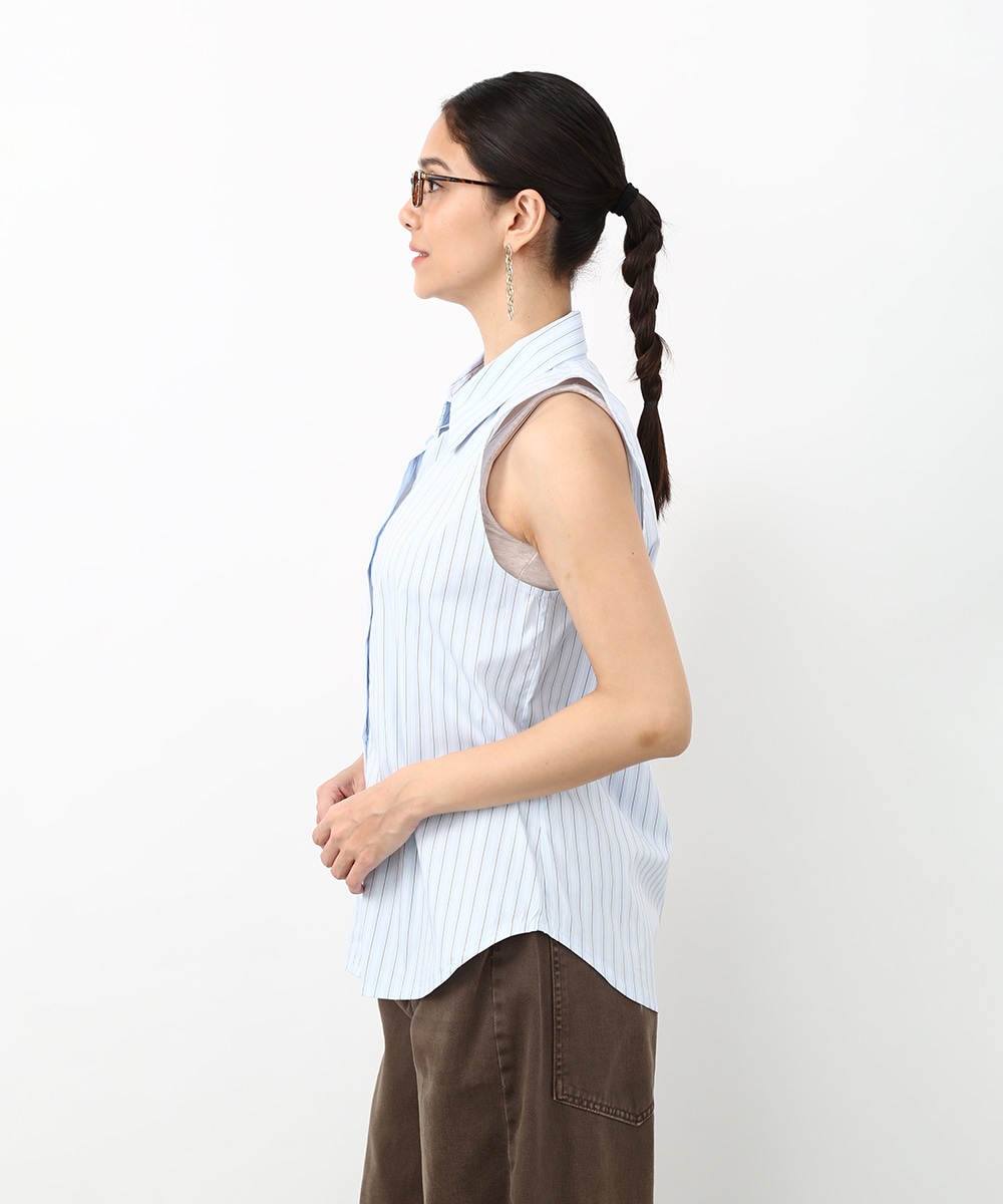 レイヤードストライプシャツ