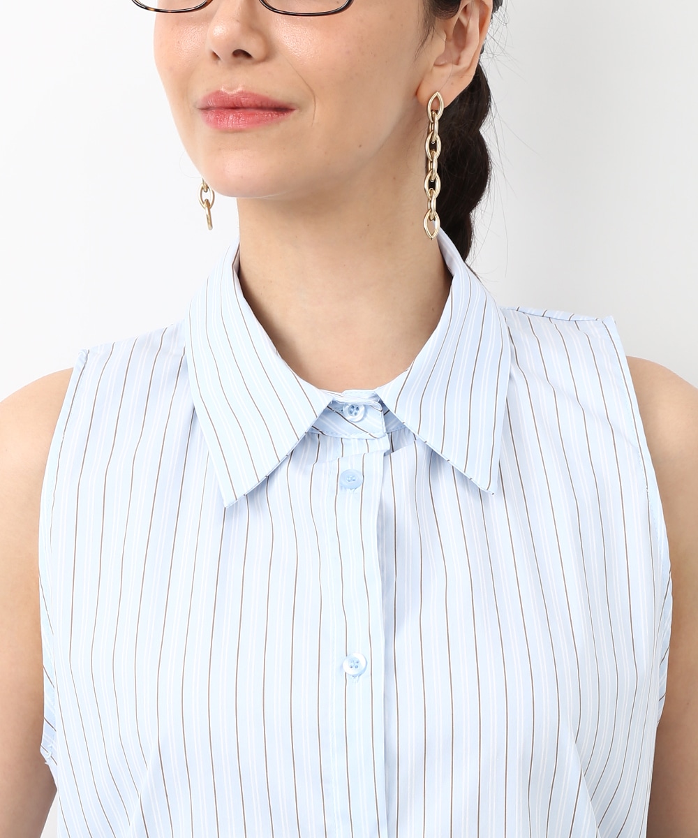 レイヤードストライプシャツ