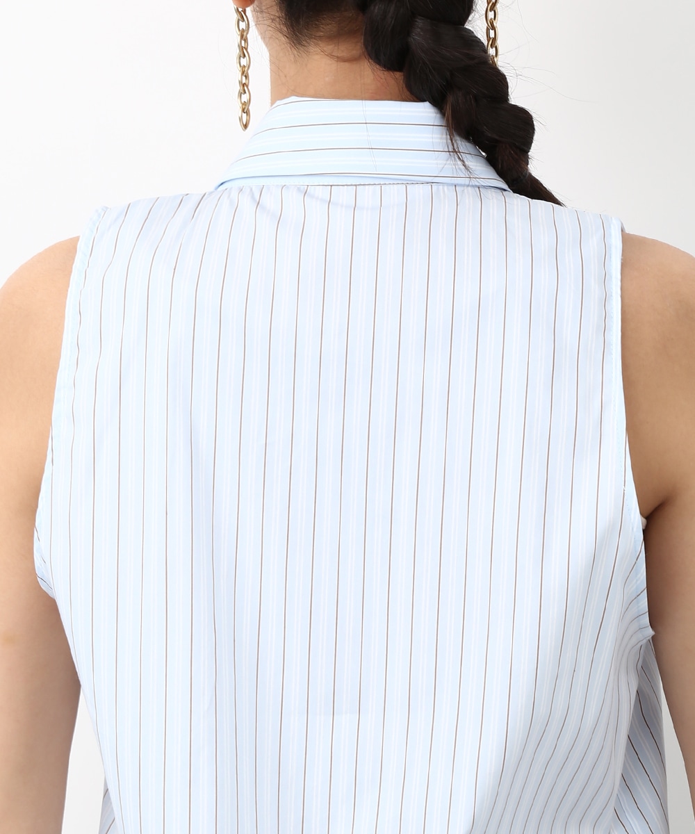 レイヤードストライプシャツ