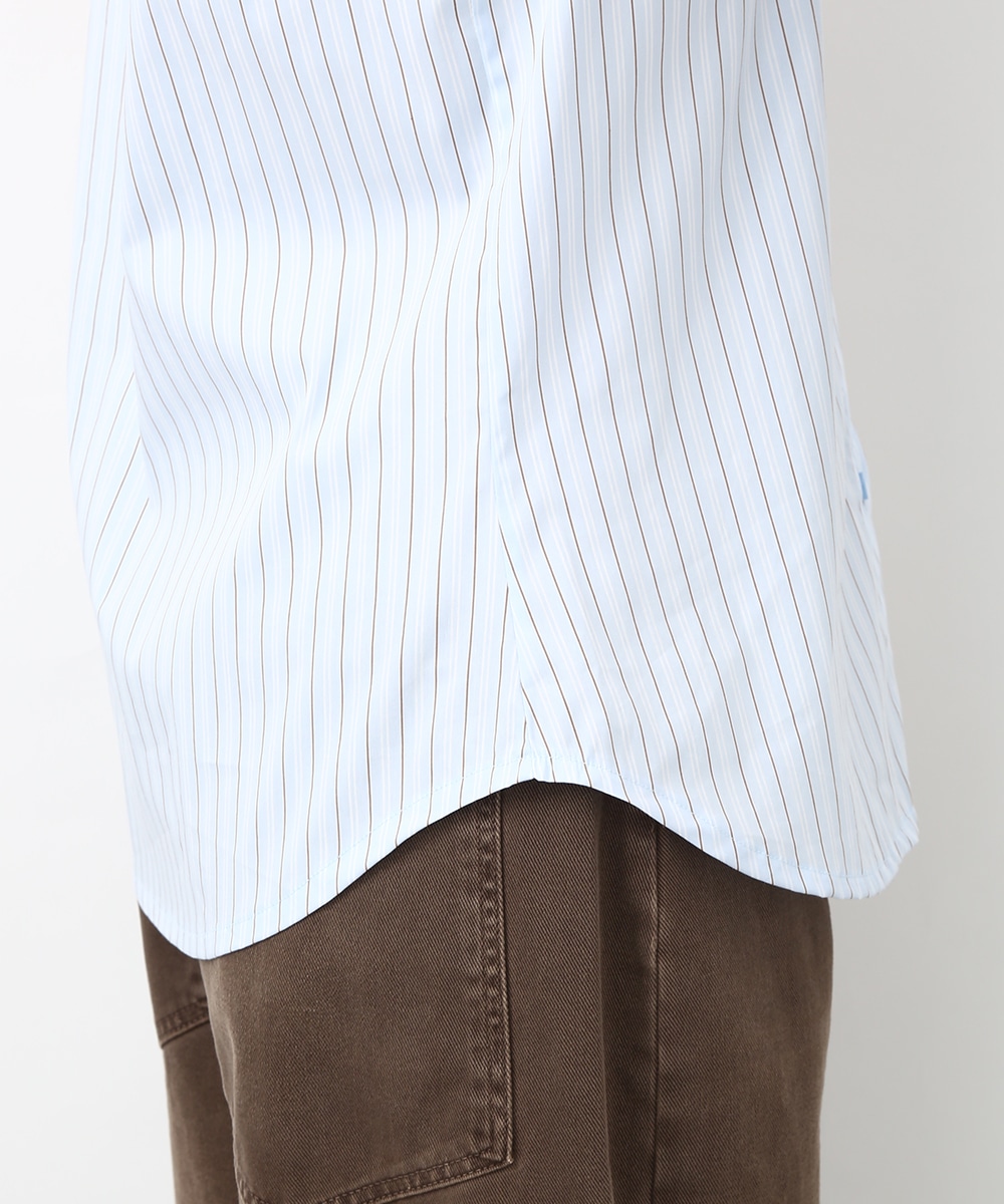 レイヤードストライプシャツ