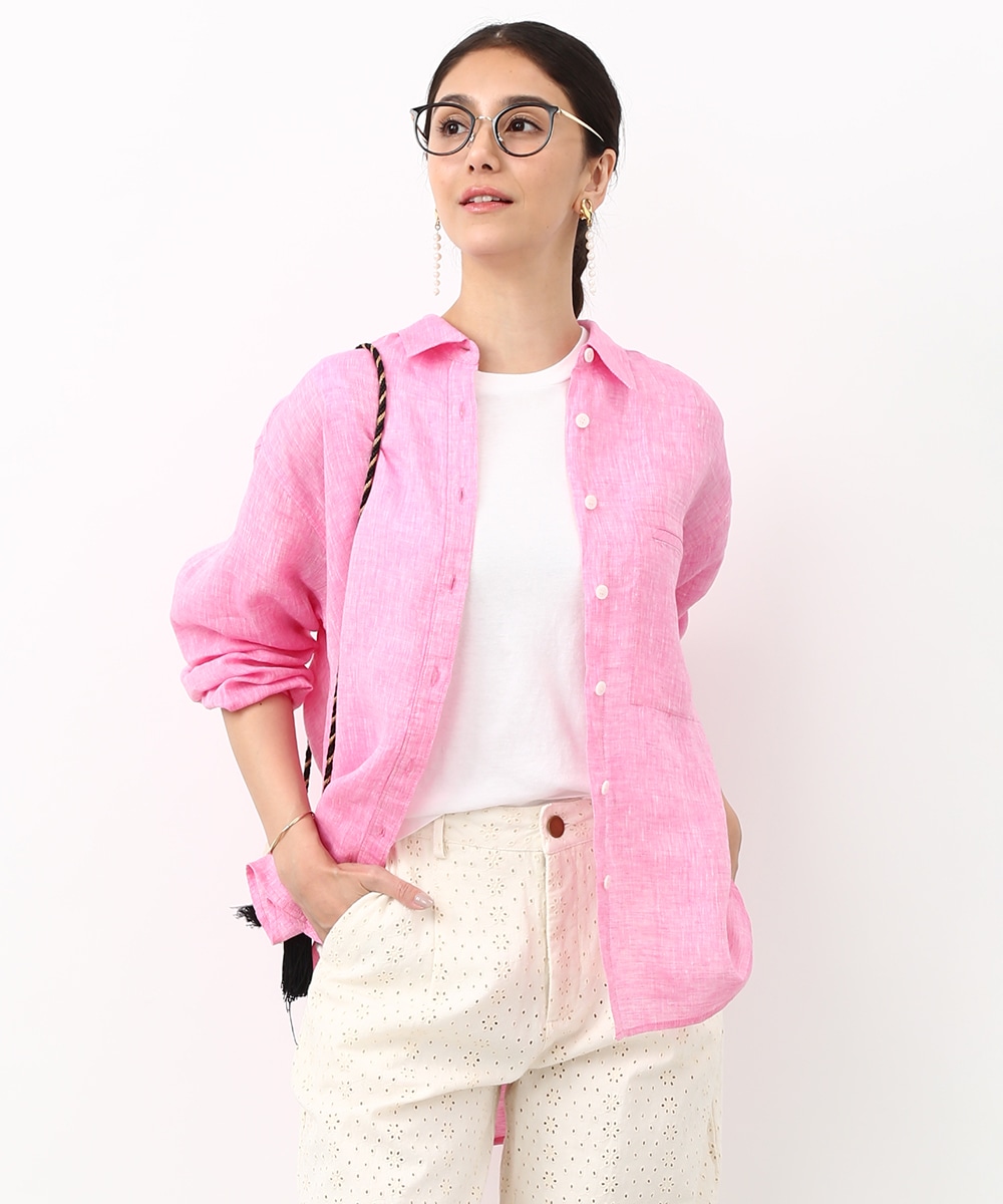  armoire capriceのカラーリネンシャツ