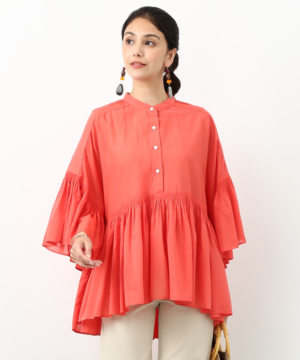 コットンギャザーブラウス