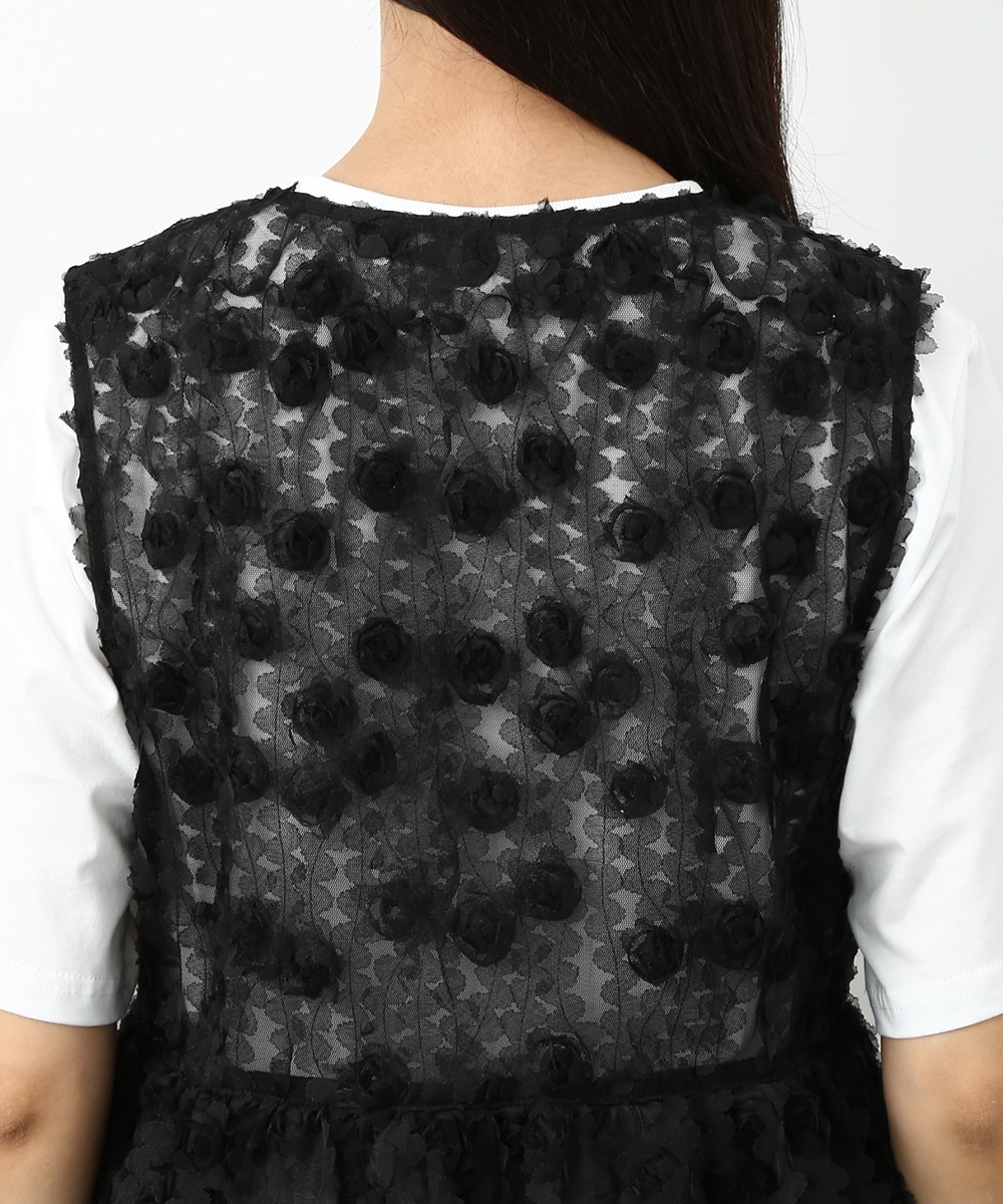 フラワー刺繍ジレ