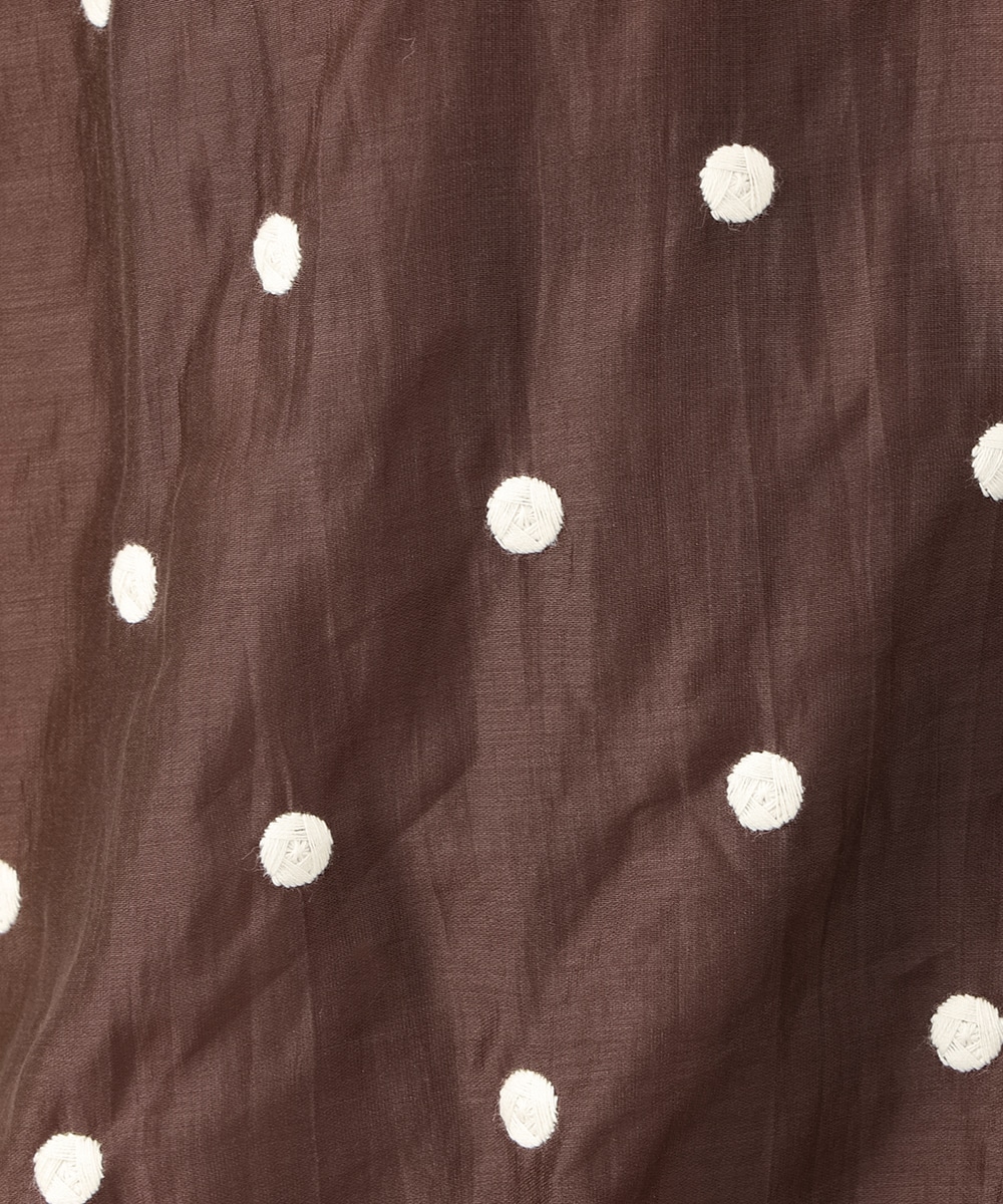 ドット刺繍バルーンブラウス