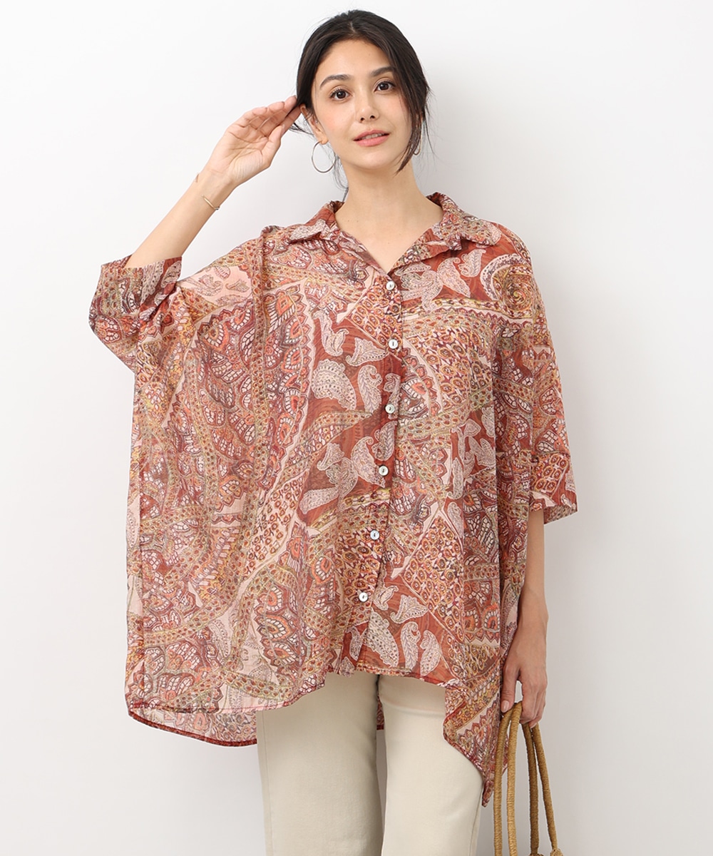 ペイズリーオーバーサイズシャツ